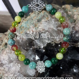Bracelet pour chakra du cœur avec fleur de lotus