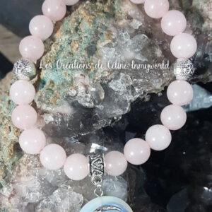 Bracelet pour le chakra du coeur en quartz rose