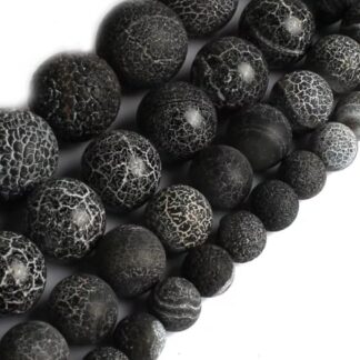 Agate Noire et Blanche (Agate Zébrée mate)