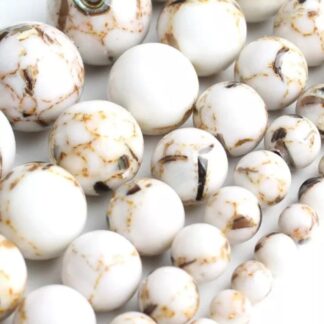 Howlite avec abalone (nervures dorées)