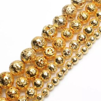 Pierre de lave - Lave basaltique (plaquée doré)