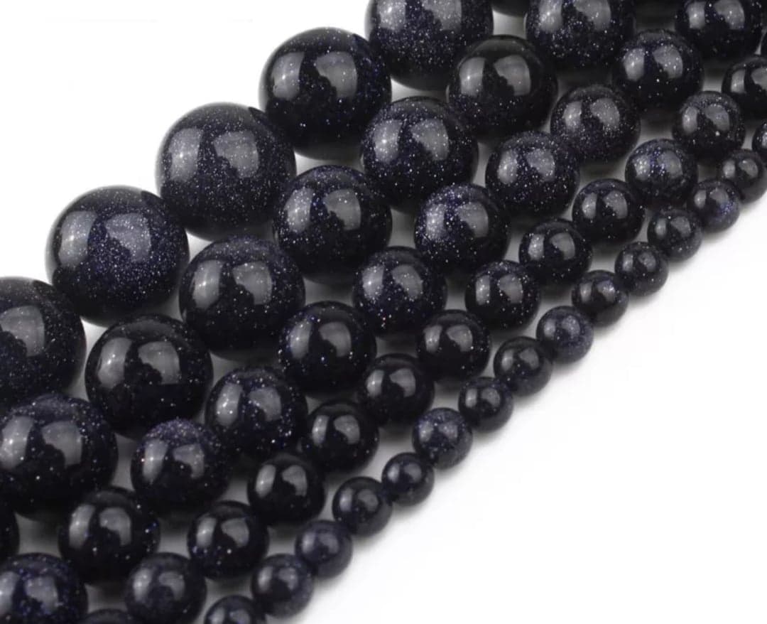 Pierre de nuit - Goldstone Bleue (Quartz - Silice avec poudre de Cobalt)