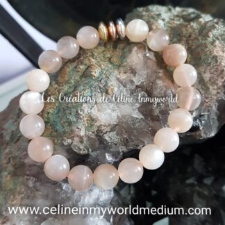 Bracelet en Héliolite (pierre de soleil naturelle) apaise les peurs et la dépression