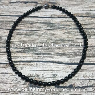 Collier anti-stress pour l'ancrage en Tourmaline noire avec fermoir magnétique