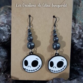 Boucles d'oreilles Monsieur Jack en Hématite