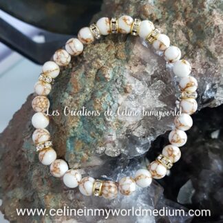 Bracelet en Howlite teintée doré