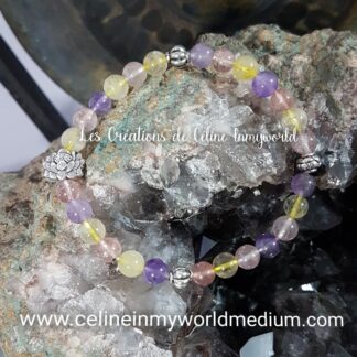 Bracelet en Topaze avec fleur de Lotus