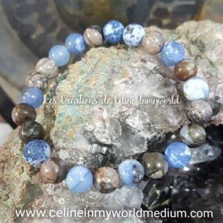 Bracelet en Vulcanite et Agate à signature d'inflammation