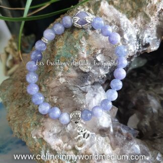 Bracelet AUM en Angélite violette (Anhydrite)