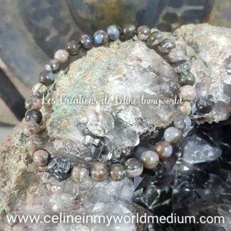 Bracelet pour le calme et la sérénité en Vulcanite avec Bouddha