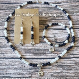 Parure Yin & Yang en Pierre de nuit et Pierre de Lune pour améliorer ses capacités