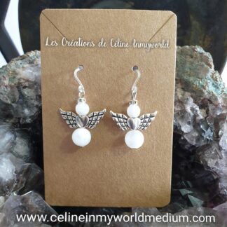 Boucles d'oreilles Angelots en Pierre de Lune