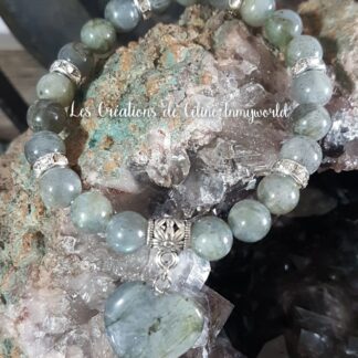 Bracelet de protection en Labradorite avec cœur