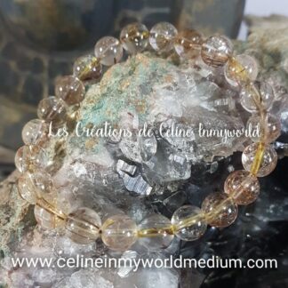 Bracelet en quartz rutile rouge