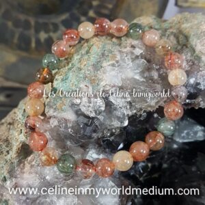 Bracelet en quartz rutile tricolore