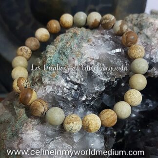 Bracelet pour atténuer les allergies et le rhume des foins, en Jaspe Kalahari