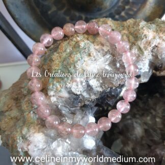 Bracelet en Quartz fraise, pour nous accompagner en cas d'oppression