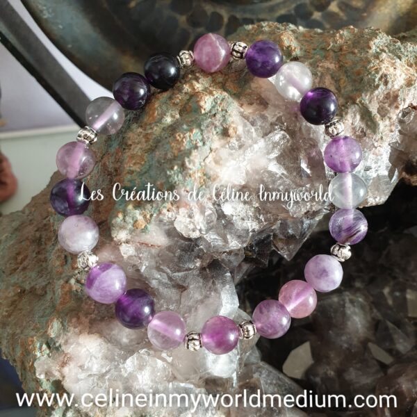 Bracelet pour la stabilité émotionnelle et la paix intérieure, en Fluorite violette