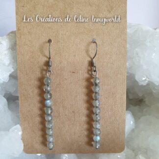 Boucles d'oreilles pour stimuler l'enthousiasme, en Labradorite spectrolite