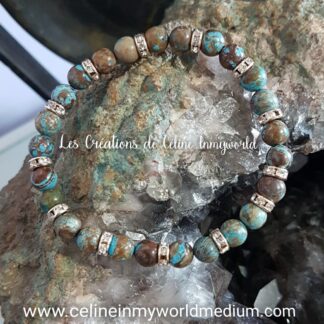 Bracelet pour l'estime de soi en Jaspe Calsilica bleu