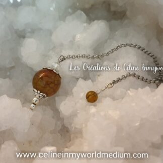 Pendule de radiesthésie confectionné sur-mesure en Agate veines de Dragon