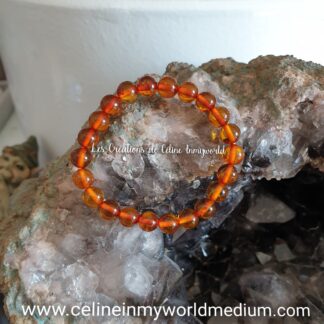Bracelet pour l'amour et le courage, en Ambre rouge