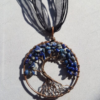 Pendentif Arbre de vie bronze en Lapis-Lazuli