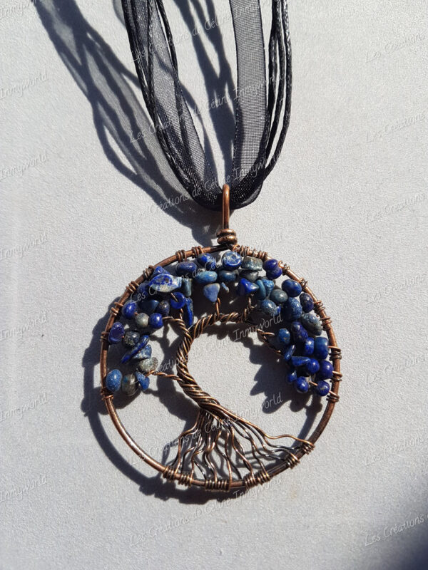 Pendentif Arbre de vie bronze en Lapis-Lazuli