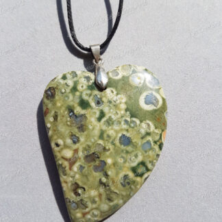 Pendentif Cœur en Jaspe orbiculaire