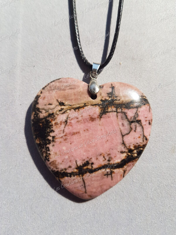 Pendentif Cœur en Rhodonite (3)