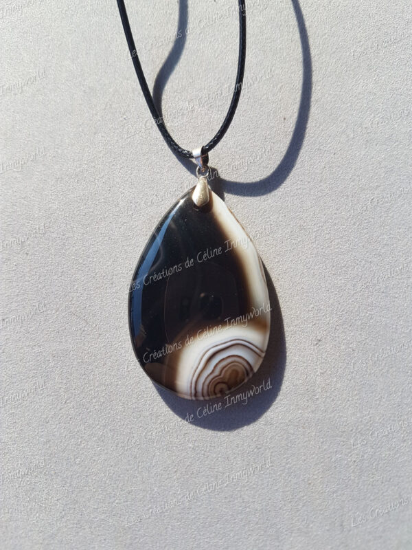 Pendentif goutte en Agate du Botswana (10)