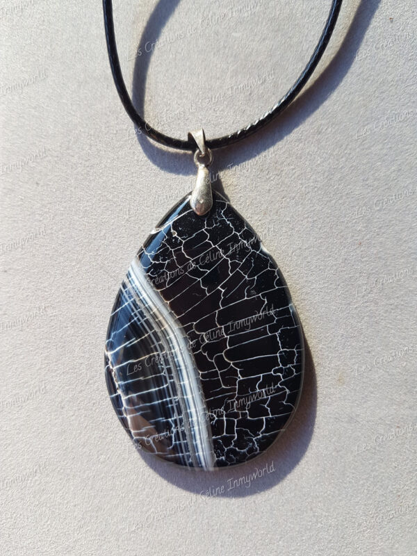 Pendentif goutte en Agate du Botswana (13)