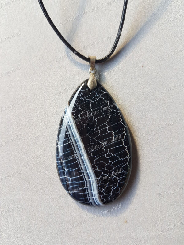 Pendentif goutte en Agate du Botswana (8)