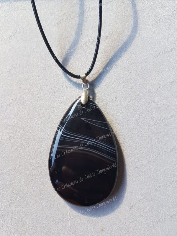 Pendentif goutte en Agate du Botswana (9)