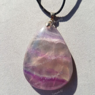 Pendentif goutte en Fluorite violette (1)