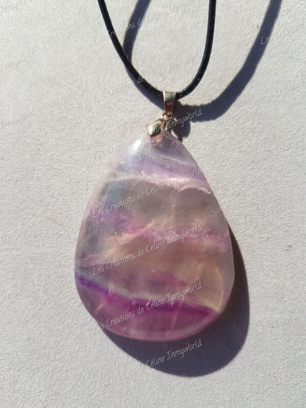 Pendentif goutte en Fluorite violette (1)