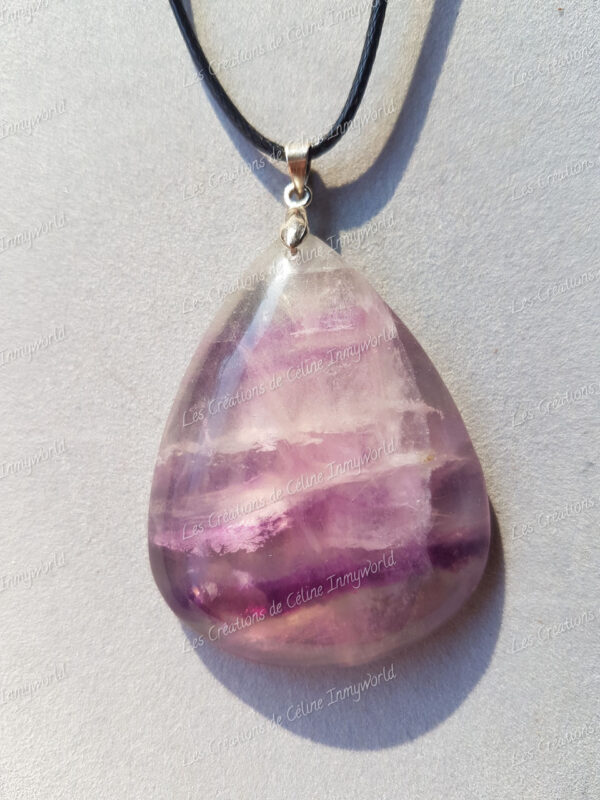 Pendentif goutte en Fluorite violette (3)