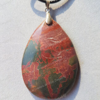 Pendentif goutte en Héliotrope (1)
