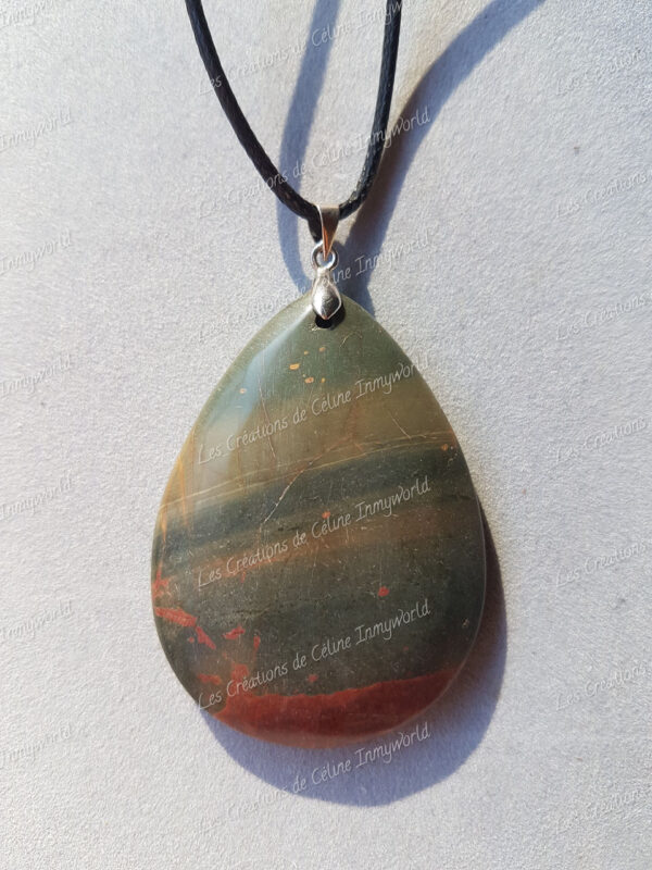 Pendentif goutte en Héliotrope (4)