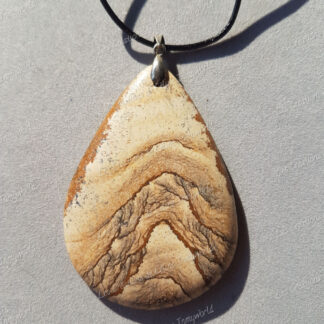 Pendentif goutte en Jaspe Kalahari (mat)