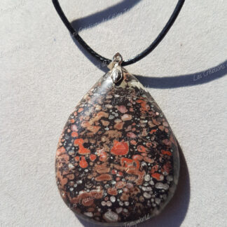 Pendentif goutte en Jaspe léopard (1)