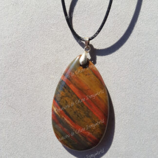 Pendentif goutte en Jaspe multicolore (1)