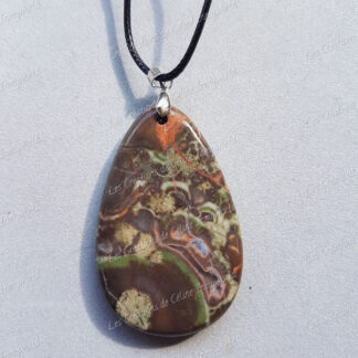 Pendentif goutte en Jaspe orbiculaire (1)