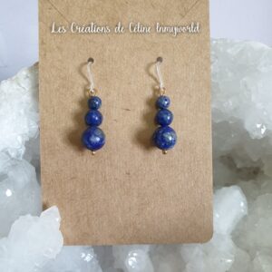 Boucles d'oreilles pour la thyroïde, en Lapis-lazuli