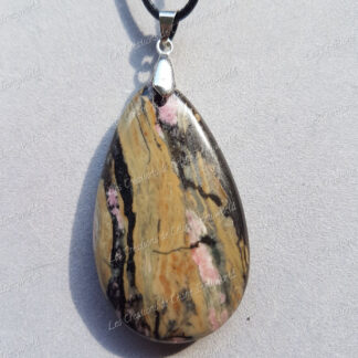 Pendentif goutte en Rhodonite (1)