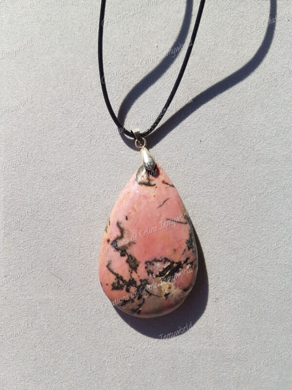 Pendentif goutte en Rhodonite (2)