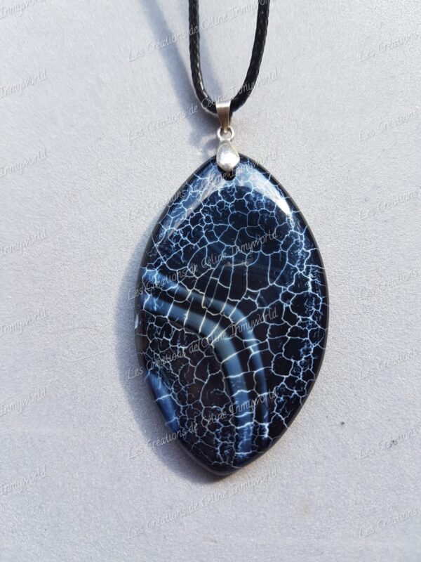 Pendentif losange en Agate du Botswana (1)