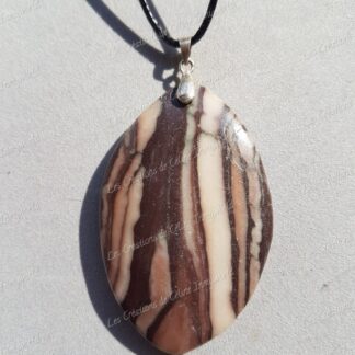 Pendentif losange en Jaspe brun-beige (Cappuccino) (1)