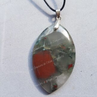 Pendentif losange en Jaspe volcanique
