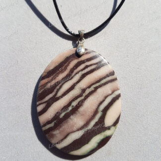 Pendentif ovale en Jaspe brun-beige (Cappuccino) (1)